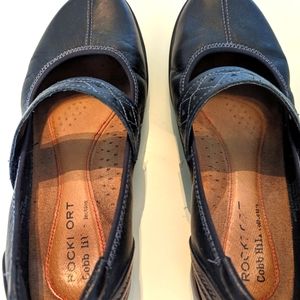 Rockport-Cobb Hill Black Leather Mary Janes